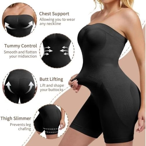 Faja moldeadora sin tirantes con control de abdomen negro XL/XXL - additional image 2