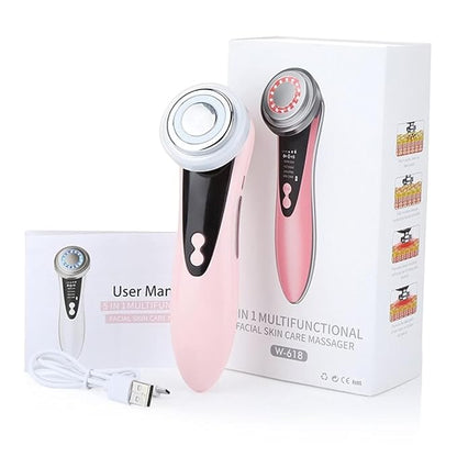 Masajeador facial con frío y calor antiarrugas rosa - additional image 2