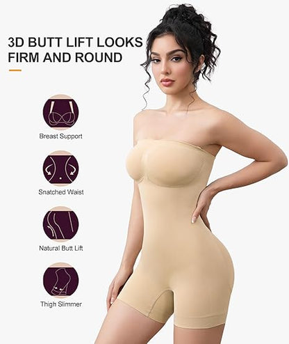 Faja moldeadora sin tirantes con control de abdomen beige M/L - additional image 4