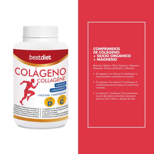 Colágeno Hidrolizado (120 Comprimidos) – Fórmula Avanzada con Magnesio, Calcio, Vitamina C y Silicio Orgánico | Salud Articular, Ósea y Antiedad