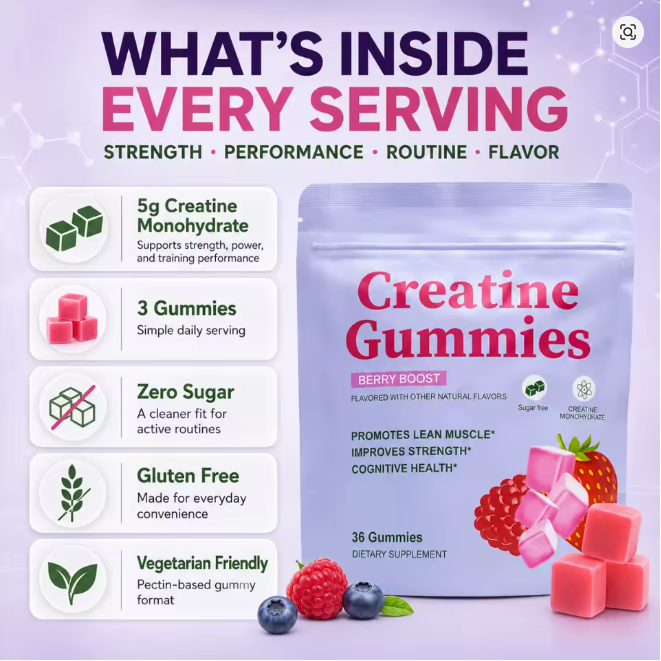 Suplemento de creatina en gomitas – 36 unidades - additional image 1
